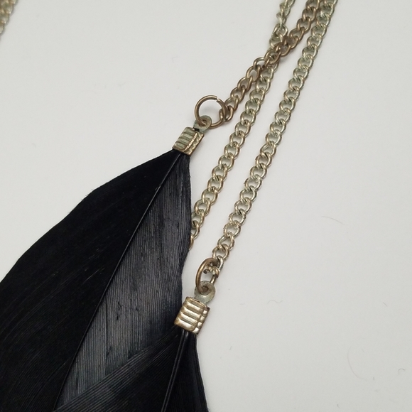 Wet seal black feather earrings - Picture 2 of 3
